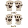 Magik Cat Claw Bear Paw Gloves Women Warm Plush Faux Fur Cosplay Fingerless Mittens (2 Pairs, Beige) view 1