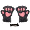 Magik Cat Claw Bear Paw Gloves Women Warm Plush Faux Fur Cosplay Fingerless Mittens (2 Pairs, Black) view 1