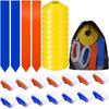 Flag Football Set, 14 Player Adjustable Belts with Cones Includes 14 Easy Tear Away Belts, 28 Football Flags, 12 Cones, 1 Carrying Bag for Youths, Adults Sport Team Training(Blue, Orange) view 1