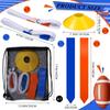 Flag Football Set, 14 Player Adjustable Belts with Cones Includes 14 Easy Tear Away Belts, 28 Football Flags, 12 Cones, 1 Carrying Bag for Youths, Adults Sport Team Training(Blue, Orange) view 2