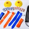 Flag Football Set, 14 Player Adjustable Belts with Cones Includes 14 Easy Tear Away Belts, 28 Football Flags, 12 Cones, 1 Carrying Bag for Youths, Adults Sport Team Training(Blue, Orange) view 3