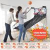 Goplus Foldable Dual Shot Basketball Arcade Game, Electronic Basketball Hoop w/LCD Scoreboard, 8 Game Modes, 4 Balls, Indoor Outdoor Basketball Game Machine for Adults (White+Blue) view 2