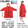 Hiturbo Warm Kids Swim Parka: Waterproof Changing Robe - Oversize Swimming Coat - Hooded Surf Poncho - Sherpa Fleece Lining (Red) view 2