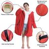 Hiturbo Warm Kids Swim Parka: Waterproof Changing Robe - Oversize Swimming Coat - Hooded Surf Poncho - Sherpa Fleece Lining (Red) view 4