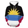Fattyeery Mens All-Print Pullover Sweatshirts Antigua And Barbuda Flag Hoodie Sweatshirts for Adult Casual Fashion Unisex Sweatshirt 2XL view 1