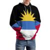 Fattyeery Mens All-Print Pullover Sweatshirts Antigua And Barbuda Flag Hoodie Sweatshirts for Adult Casual Fashion Unisex Sweatshirt 2XL view 4