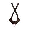 JEsilunmaMY Men's Front Cross Bodysuit Mesh Backless Wrestling Singlet Leotard Suspender Underwear Athletic Supporter Briefs (Black,Small) view 1
