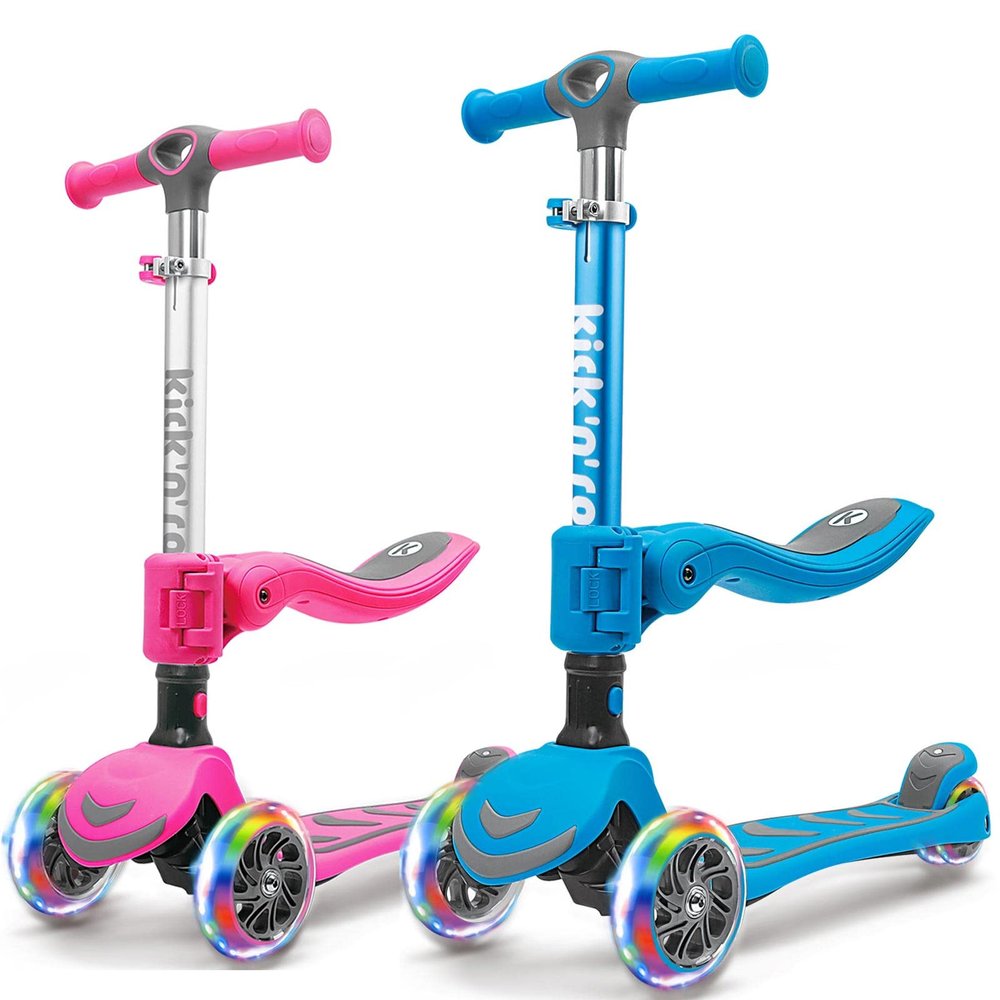 Kicknroll Toddler Scooter for Kids Ages 2-10 Years Old Boys & Girls - Bundle Pink & Blue