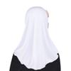 Girl Muslim Turban One Piece Floral Hijab Modest Fashion Al Amira Islamic Long Shawl Head Wrap Arab Kid Sequin Headwear Scarf White, 4-8 Years view 4