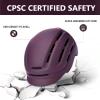 DAYGOCAGA Adult Bike Helmet for Men Women, Mountain Road Bicycle Helmet with USB Rechargeable Taillight, Matte Purple view 2