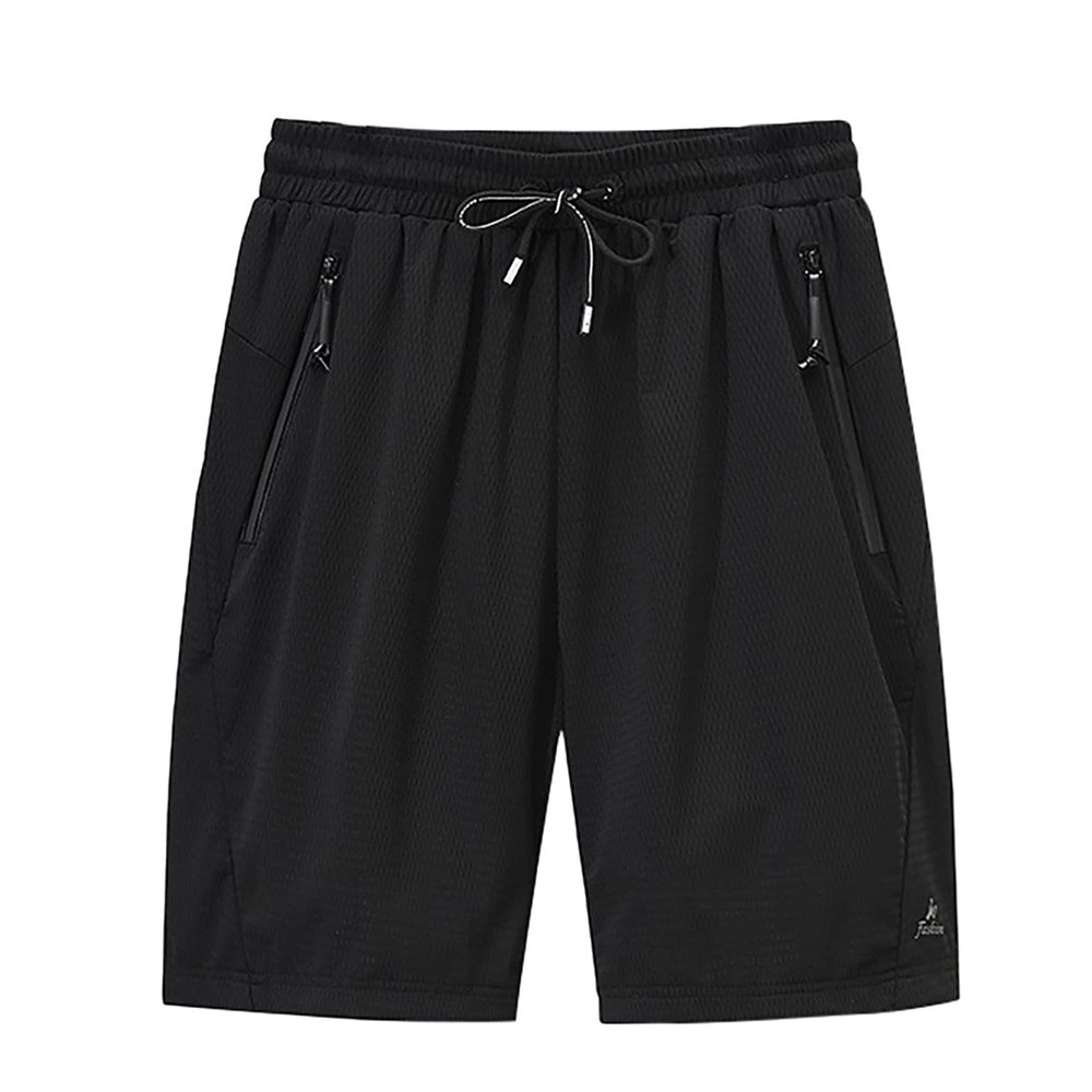 Active Wear Shorts Mens, Sweat for Women with Pockets Plus Size Casual Shorts Men Running Shorts Men's Summer Casual Thin Fast-Drying Beach Trousers Casual Sports Short Pants (7XL, Black)