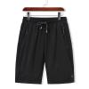 Active Wear Shorts Mens, Casual for Men with Pockets Sweat Shorts Women Plus Size Conjuntos Deportivos para Nios Men's Summer Casual Thin Fast-Drying Beach Trousers Casual (6XL, Black) view 2