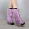 Altsuceser Fuzzy Faux Fur Leg Warmers for Women, Long Boots Shoes Cuff Cover, Knee-length Hipster Warm Sock Purple 30cm view 2