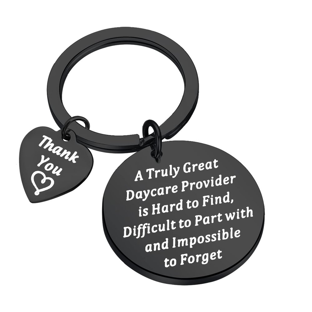 Zuo Bao Childcare Daycare Provider Gift Babysitter Jewelry Daycare Provider Keychain Preschool Gifts for Teachers Gift(black)