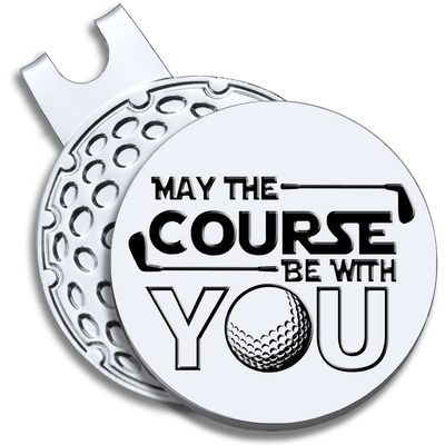 GEYGIE May The Course Be with You Golf Ball Marker with Magnetic Hat Clip, Funny Golf Accessories Gifts for Men Women, Golf Gifts for Men Woman, Birthday Gift for Golf Fan, Golf Novelty Gift