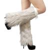 Altsuceser Fuzzy Faux Fur Leg Warmers for Women, Long Boots Shoes Cuff Cover, Knee-length Hipster Warm Sock Apricot 30cm view 1