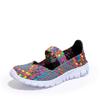 AngryMonkey Women Elastic Woven Walking Shoes Flats Sandals,Comfy Casual Non Slip Lightweight Breathable Mary Jane Sneakers Nurse Shoes (10,Grey,10) view 1