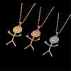 COLORFUL BLING Set Funny Doodle Smile Face Necklace Earrings Chain Link Pendant Necklace Drop Dangle Earrings for Women Men Jewelry Gifts Unique Handmade Aesthetic Trendy Simple-3Pcs view 2