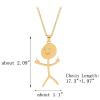 COLORFUL BLING Set Funny Doodle Smile Face Necklace Earrings Chain Link Pendant Necklace Drop Dangle Earrings for Women Men Jewelry Gifts Unique Handmade Aesthetic Trendy Simple-3Pcs view 4