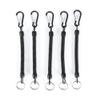 Fishing Tools Lanyard,5Pcs Fishing Elastic Lanyards,Retractable Fishing Lanyard Tether with Carabiner for Pliers,Elastic Fishing Rope,Coiled Lanyard for Fishing Rods(Black), 5Pcs Fishing Elastic view 1