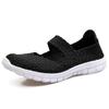 AngryMonkey Women Elastic Woven Walking Shoes Flats Sandals,Comfy Casual Non Slip Lightweight Breathable Mary Jane Sneakers Nurse Shoes (7,Black,7) view 1