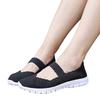 AngryMonkey Women Elastic Woven Walking Shoes Flats Sandals,Comfy Casual Non Slip Lightweight Breathable Mary Jane Sneakers Nurse Shoes (7,Black,7) view 2