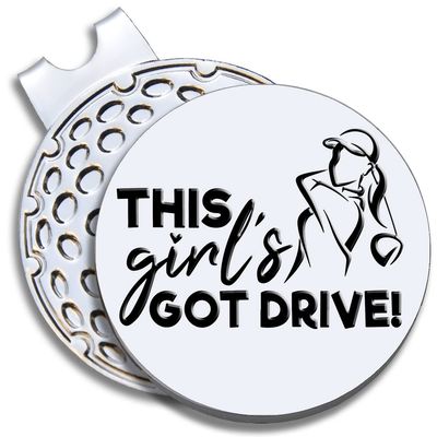 GEYGIE This Girl's Got Drive Golf Ball Marker with Magnetic Hat Clip, Funny Golf Accessories Gifts for Women Daughter, Golf Gifts for Woman Daughter, Gift for Woman Golf Fan, Golf Novelty Gift
