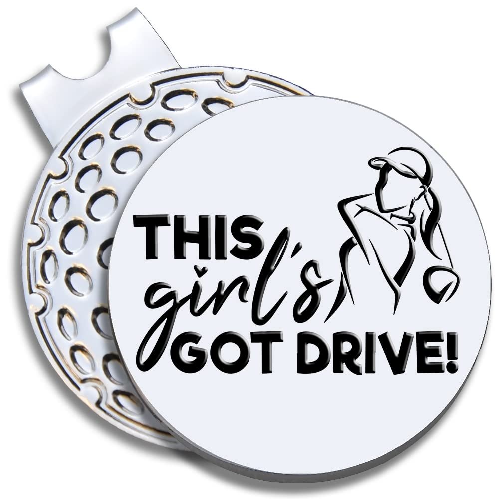 GEYGIE This Girl's Got Drive Golf Ball Marker with Magnetic Hat Clip, Funny Golf Accessories Gifts for Women Daughter, Golf Gifts for Woman Daughter, Gift for Woman Golf Fan, Golf Novelty Gift