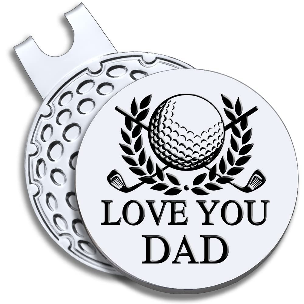 GEYGIE Love You Dad Golf Ball Marker with Magnetic Hat Clip, Funny Golf Accessories Gifts for Dad Grandpa, Golf Gifts for Dad Grandpa, Birthday for Dad Grandpa, Golf Novelty Gift