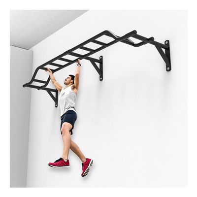 Wall Mounted Pull Up Bar, Length 2M Steel Climbing Frame Fitness Pole, for Arm/Core/Upper Body Strength Training, Load 300kg
