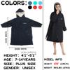 Hiturbo Warm Kids Swim Parka: Waterproof Changing Robe - Oversize Swimming Coat - Hooded Surf Poncho - Sherpa Fleece Lining (Black) view 2
