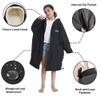 Hiturbo Warm Kids Swim Parka: Waterproof Changing Robe - Oversize Swimming Coat - Hooded Surf Poncho - Sherpa Fleece Lining (Black) view 4