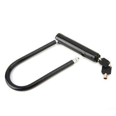FILFEEL U Lock, Zinc Alloy Heavy Duty Anti Theft Lock U Shackle Security Lock with 2 Keys for Road Mountain and Motorcycle Black