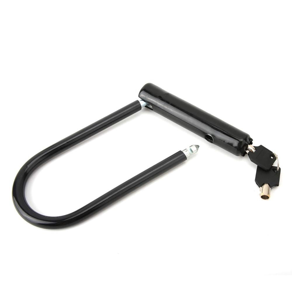 FILFEEL U Lock, Zinc Alloy Heavy Duty Anti Theft Lock U Shackle Security Lock with 2 Keys for Road Mountain and Motorcycle Black