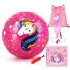 JYPS Glitter Unicorn Soccer Ball Size 3 for Kids & Beginners Ages 3-8 with Pump, Bag - Soft Safe Outdoor Toy for First Sports & Family Play, for Girls Boys Children Youth School view 1