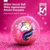 JYPS Glitter Unicorn Soccer Ball Size 3 for Kids & Beginners Ages 3-8 with Pump, Bag - Soft Safe Outdoor Toy for First Sports & Family Play, for Girls Boys Children Youth School view 2