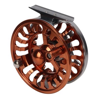 Fly Fishing Reel, CNC Machined Metal, 7/8 Size, 3 Bearings, Front Wheel Design with Center Brake System, Oxidized Finish
