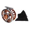 Fly Fishing Reel, CNC Machined Metal, 7/8 Size, 3 Bearings, Front Wheel Design with Center Brake System, Oxidized Finish view 2