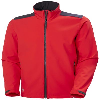 Helly-Hansen Manchester 2.0 Softshell Jacket for Men, Breathable Fabric, Water Resistant, Articulated Sleeves, 229 Alert Red/Ebony - XX-Large