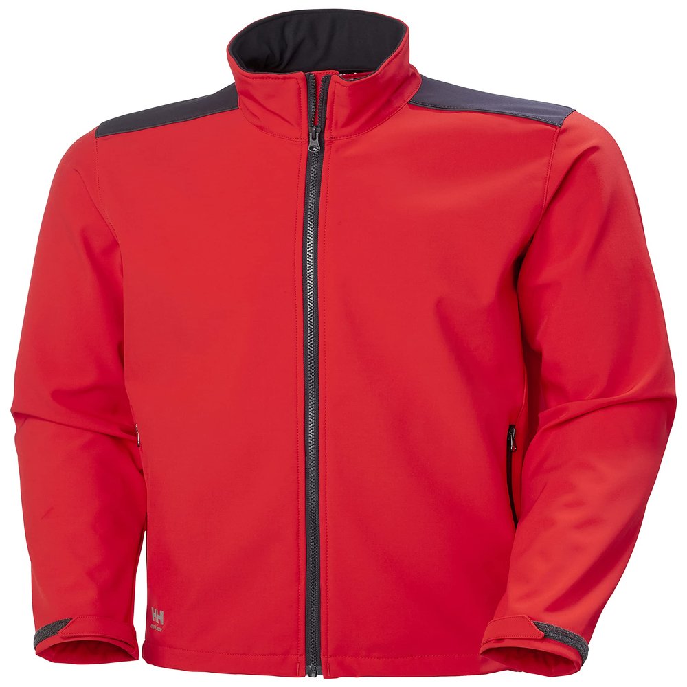 Helly-Hansen Manchester 2.0 Softshell Jacket for Men, Breathable Fabric, Water Resistant, Articulated Sleeves, 229 Alert Red/Ebony - XX-Large