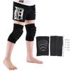 ADLIKES Knee and Elbow Pads Protective Gear Set (6pc) for Cycling Running Volleyball Crashproof Antislip for Toddler Kids Black XXXS view 2