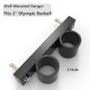 AHDFY Vertical Barbell Holder Wall Mount, Olympic Barbell Storage Rack, Olympic Bar Holder, Weight Bar Rack, Gym Organization for Home Gym Space Saving, Stainless Steel, Matt Black,A view 3