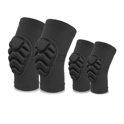 ADLIKES Knee and Elbow Pads Protective Gear Set (4pc) for Cycling Running Volleyball Crashproof Antislip for Toddler Kids Black XXXS