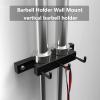 AHDFY Barbell Holder Wall Mount, Barbell Storage Rack with Hooks, Olympic Bar Holder, Gym Organization for Home Gym, Space Saving, Stainless Steel, Matt Black, Save Space in Your Gym view 2