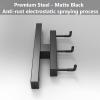AHDFY Barbell Holder Wall Mount, Barbell Storage Rack with Hooks, Olympic Bar Holder, Gym Organization for Home Gym, Space Saving, Stainless Steel, Matt Black, Save Space in Your Gym view 4