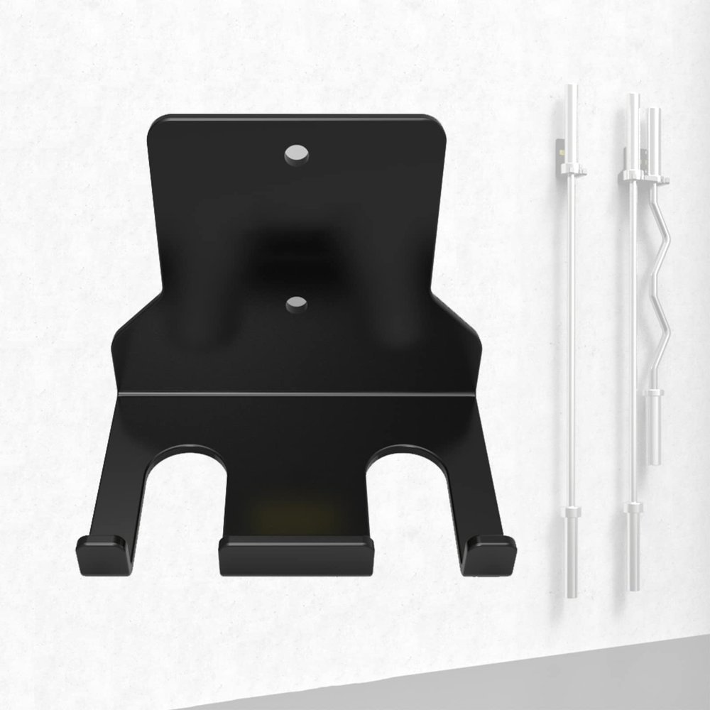 AHDFY Barbell Holder Wall Mount, Olympic Barbell Storage Rack, Olympic Bar Holder, Weight Bar Rack, Gym Organization for Home Gym Space Saving, Stainless Steel, Matt Black,2 Holes
