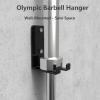 AHDFY Barbell Holder Wall Mount, Olympic Barbell Storage Rack, Olympic Bar Holder, Weight Bar Rack, Gym Organization for Home Gym Space Saving, Stainless Steel, Matt Black,Single view 2