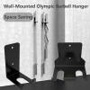 AHDFY Barbell Holder Wall Mount, Olympic Barbell Storage Rack, Olympic Bar Holder, Weight Bar Rack, Gym Organization for Home Gym Space Saving, Stainless Steel, Matt Black,Single view 3