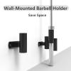 AHDFY Vertical Barbell Holder Wall Mount, Olympic Barbell Storage Rack, Olympic Bar Holder, Weight Bar Rack, Gym Organization for Home Gym Space Saving, Stainless Steel, Matt Black,D view 2