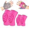 ADLIKES Knee and Elbow Pads Protective Gear Set (6pc) for Cycling Running Volleyball Crashproof Antislip for Kids Youth Black XS